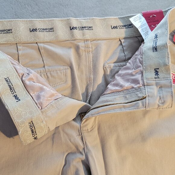Lee Comfort Fit stretch straight leg pants, "Sahara" tan, size Misses 12 Long - Picture 7 of 15
